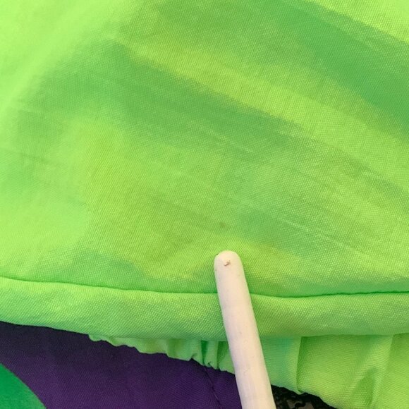 Vtg Asics Track Jacket Sz Med Full Zip Lime Green Purple Vented Lg Logo 1990's - Picture 10 of 10